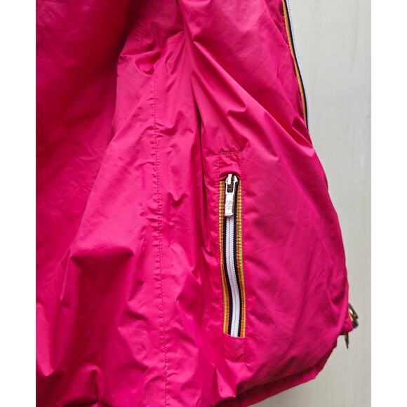 K-Way Reversible Hooded Puffer Rain Jacket Kids L 10/12 Pink/Purple - Picture 5 of 5